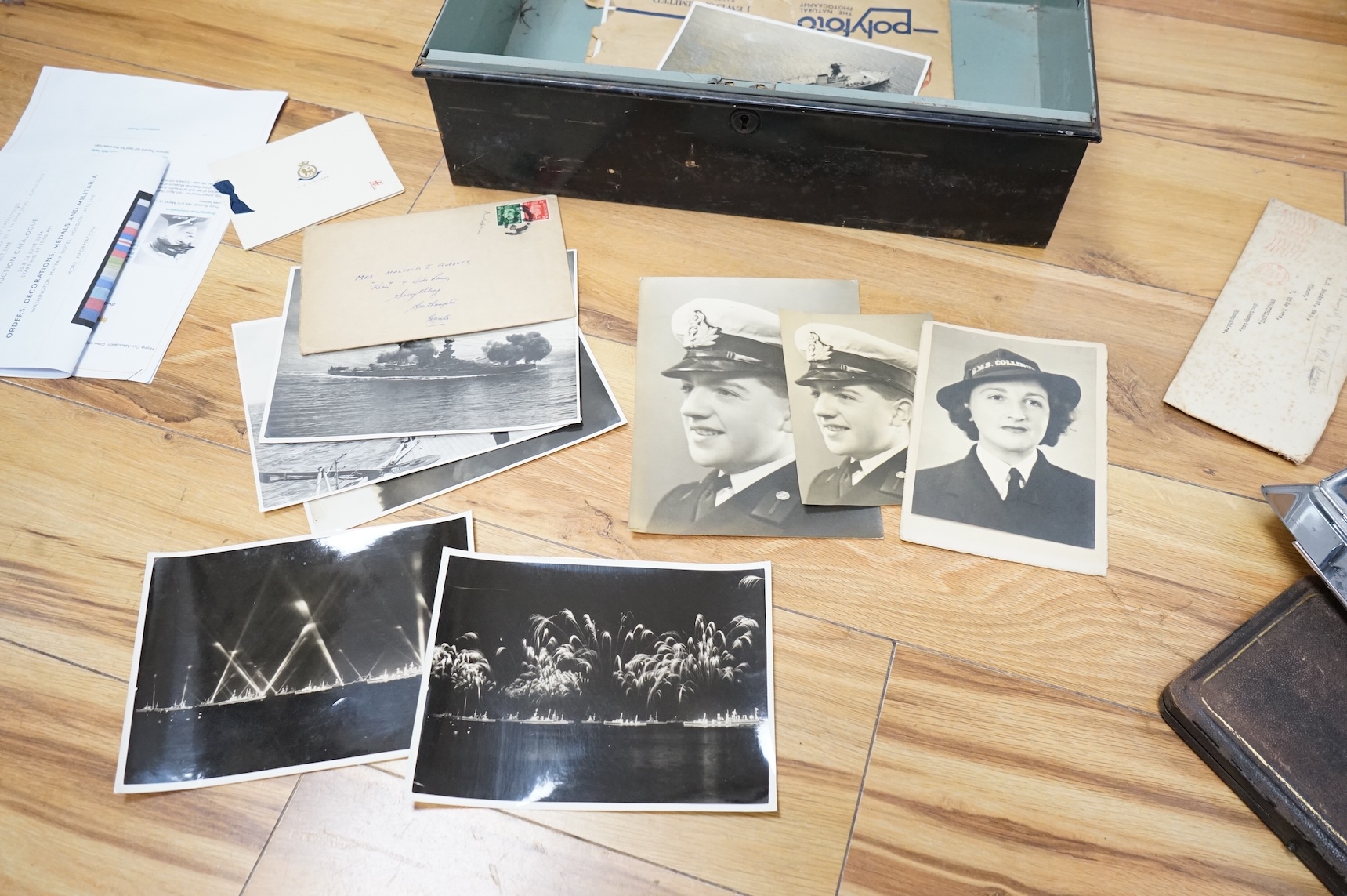 H.M.S. Hood related interest; a WWII medal group awarded to Midshipman P.J. Buckett R.N.V.R, comprising; the Atlantic Star, the Africa Star, the 1939-1945 Star and the 1939-1945 Medal, engraved with his name to the rear